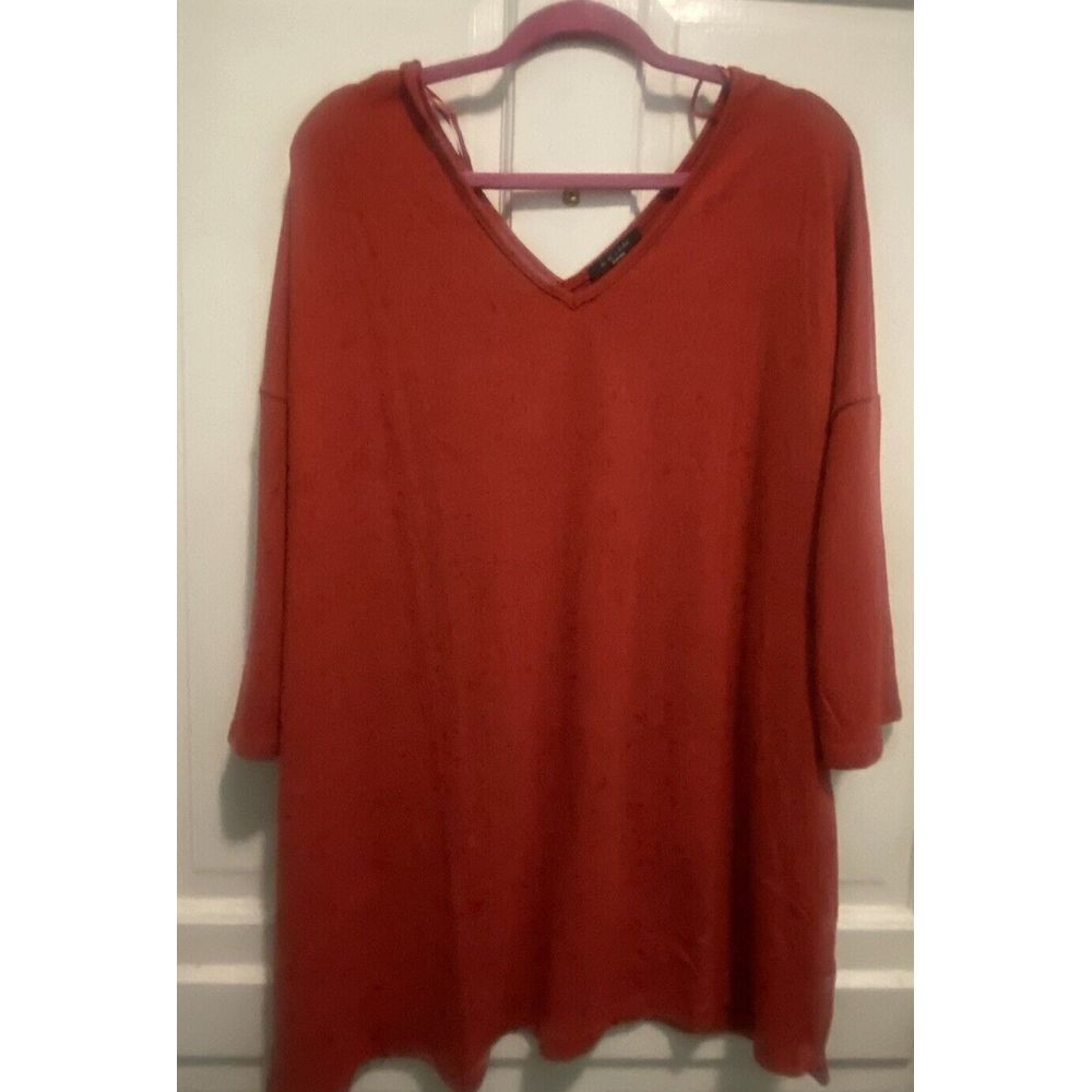 New Look Curves Bella V-Neck Women's Plus Size 20 Red Tunic Dress NWT UK 24 EU52